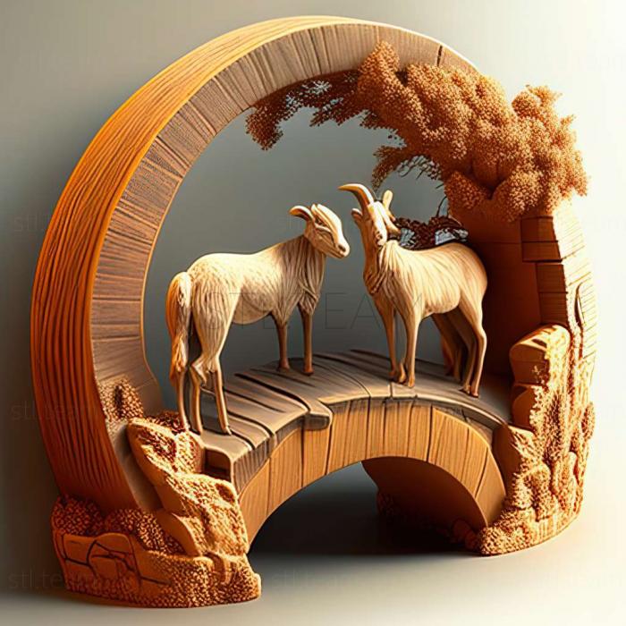 3D model Goats On A Bridge game (STL)